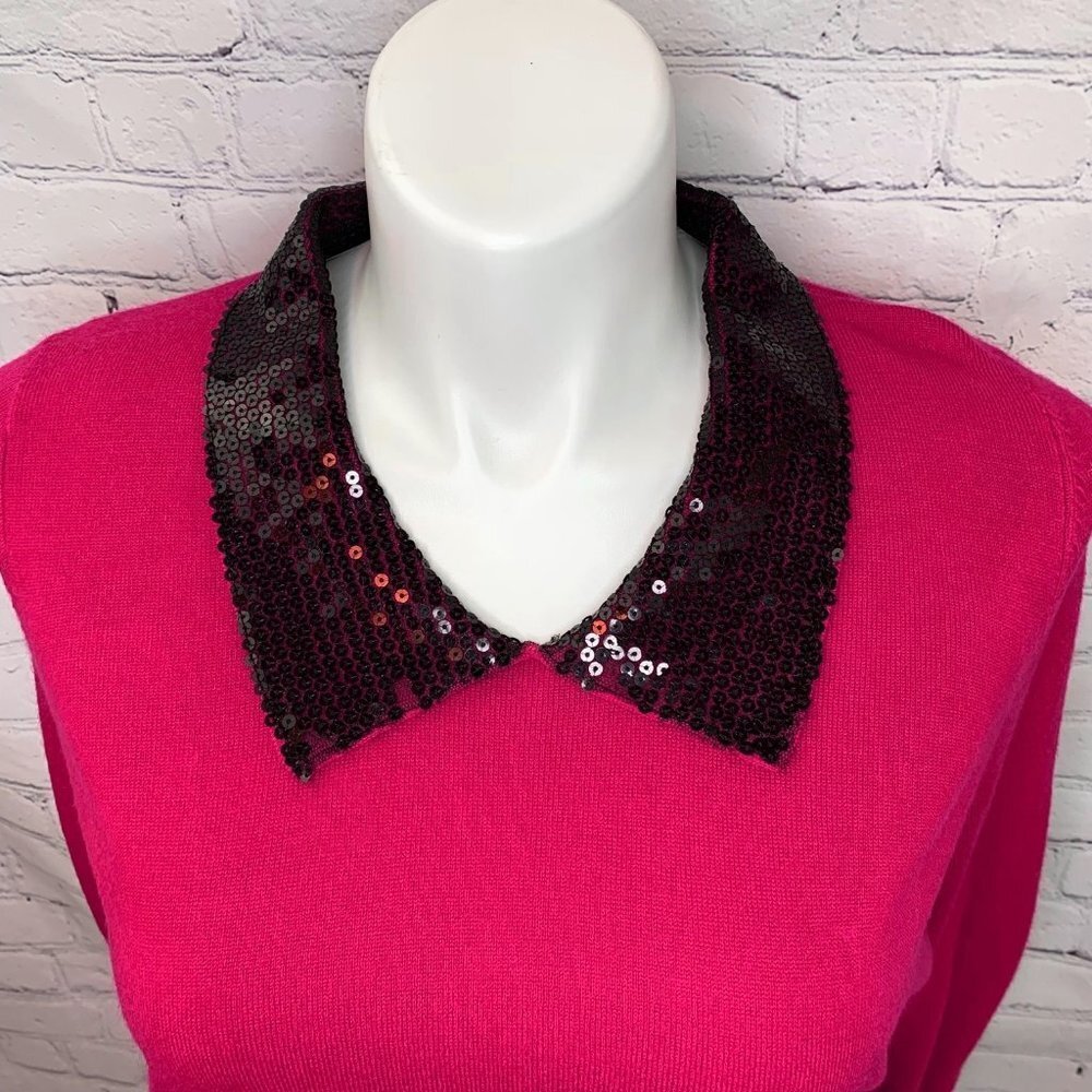 Mercer Street Studio Red Sweater with Sequin Collar - Picture 2 of 5